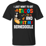 I Just Want To Eat Tacos And Pet My Bernedoodle Mexican Gifts Youth T-Shirt - Macnystore