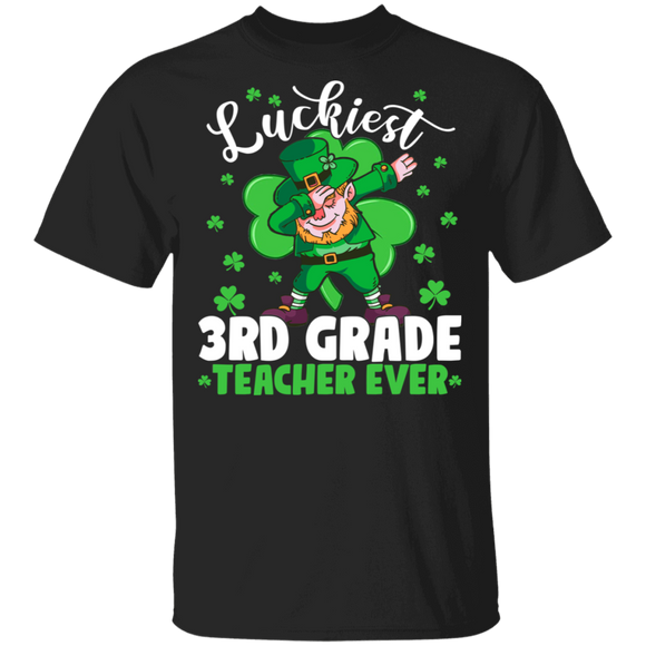 Luckiest 3rd Grade Ever St Patrick's Day Leprechaun Gifts T-Shirt - Macnystore