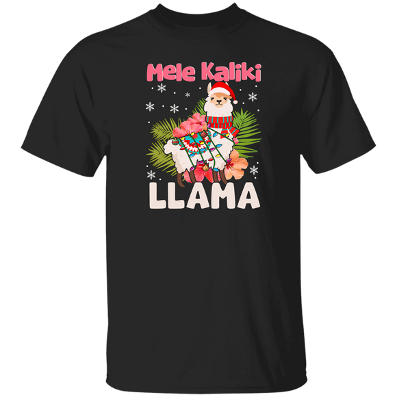 Christmas Llama Shirt Mele Kaliki Llama Funny Christmas Mele Kalikimaka Santa Llama Lover Gifts Christmas T-Shirt - Macnystore