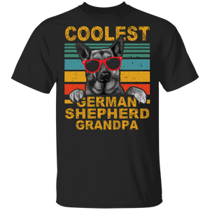 Vintage Retro Coolest German Shepherd Grandpa Funny German Shepherd Father's Day Gifts T-Shirt - Macnystore