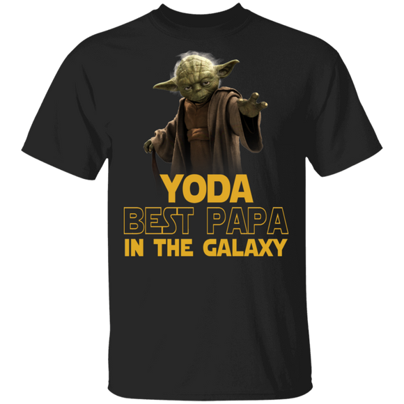 Yoda Best Papa In The Galaxy Cool Yoda Shirt Uncle Father's Day Gifts T-Shirt - Macnystore