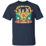 Corgi Riding Hippie Bus Funny Corgi Dog Pet Lover Hippie Van Matching Shirt For Men Women Gifts T-Shirt - Macnystore