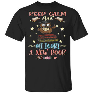 Keep Calm And Oh Look A New Book Cute Book Nerd Owl Lover Gifts T-Shirt - Macnystore