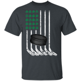 Ice Hockey American Flag Shamrock St Patrick's Day Gifts T-Shirt - Macnystore