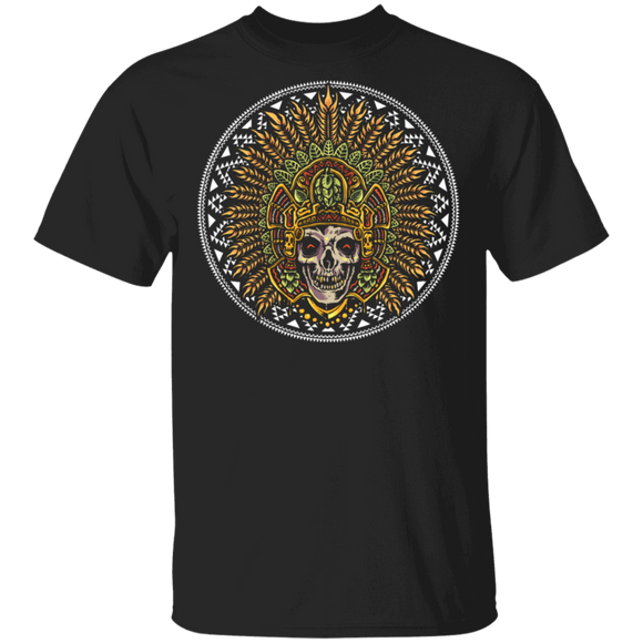 Halloween Skull Lover Shirt Aztec Skull Horror Halloween Mexican Lover Gifts Halloween T-Shirt - Macnystore