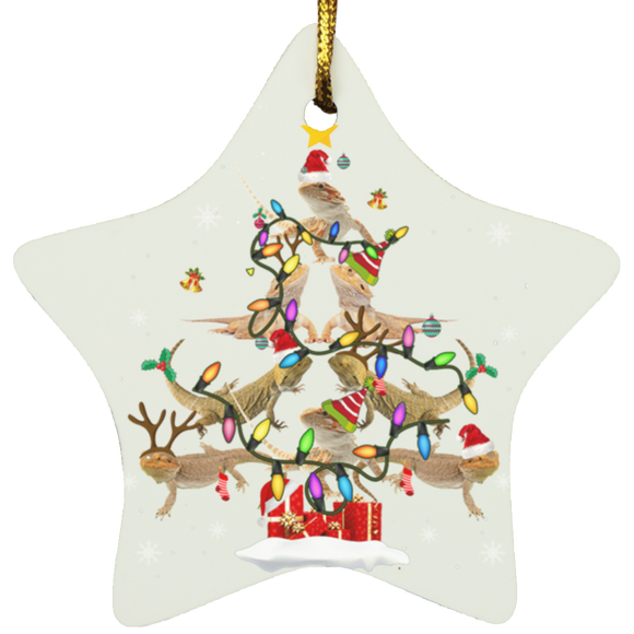Bearded Dragon Christmas Tree Xmas Light Circle SUBORNS Star Ornament - Macnystore