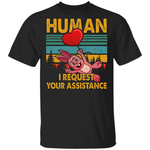 Vintage Retro Human I Request Your Assistance Funny Rabbit Lover Gifts T-Shirt - Macnystore