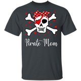 Pirate Mom Funny Skull Crossbones Pirate Family Couple Valentine Gifts T-Shirt - Macnystore