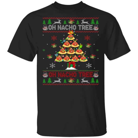 Christmas Nacho Lover Funny Nacho Oh Nacho Tree Xmas Tree Mexican Nacho Sweater T-Shirt - Macnystore