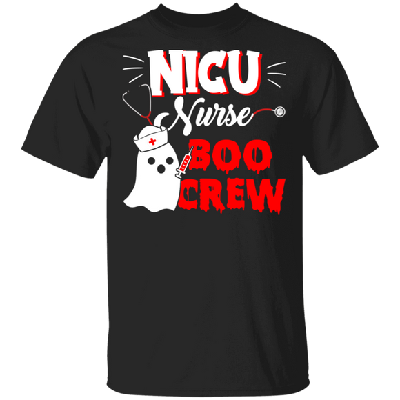 Halloween Ghost Shirt NICU Nurse Boo Crew Cool Halloween NICU Nurse Ghost Lover Gifts Halloween T-Shirt - Macnystore