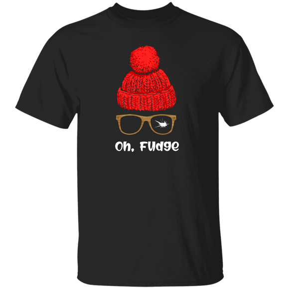 Christmas Candy Lover Shirt Oh Fudge Funny Christmas Red Wool Hat Glasses Candies Geek Nerd Lover Gifts Christmas T-Shirt - Macnystore