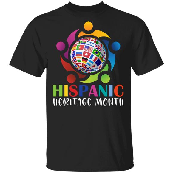 Hispanic Heritage Month Kids Shirt Hispanic Heritage Month For Kids All Countries Flags Gifts T-Shirt - Macnystore