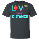 Love Has No Distance Ruler Pencil Apple Staple Shirt Matching Student Teacher Gifts T-Shirt - Macnystore