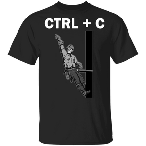 Funny Ctrl C Copy Paste Lineman Matching Coder Father And Son Lineman Father's Day Shirt T-Shirt - Macnystore