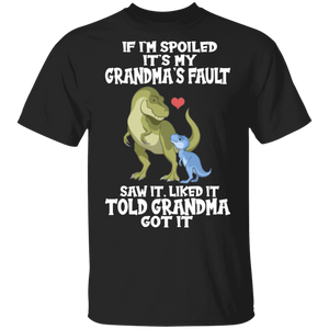 Mother's Day T-Rex Shirt If I'm Spoiled It's My Grandma's Fault Funny Grandma Mother's Day T-rex Lover Gifts T-Shirt - Macnystore