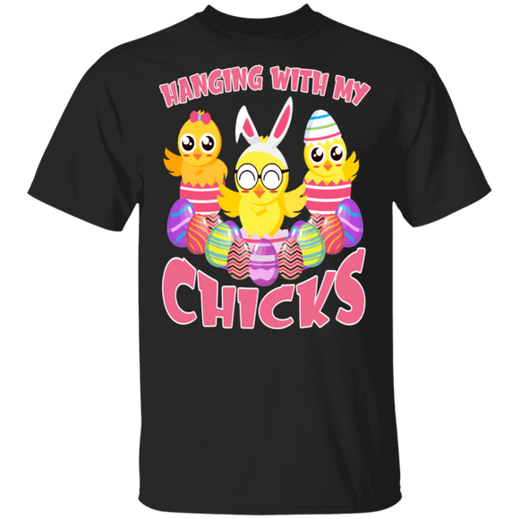 Hanging With My Chicks Funny Bunny  Lover Easter Day Gifts T-Shirt - Macnystore
