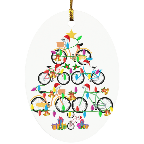 Christmas Ornament Bicycle Driver Christmas Tree Funny Christmas Tree Lights Decorative Hanging Ornaments.png SUBORNO Oval Ornament - Macnystore