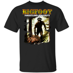 Bigfoot Forestland Security Cool Security Bigfoot And Bear Gifts T-Shirt - Macnystore