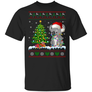 Christmas Koala Shirt Santa Koala Bear Ugly Funny Christmas Sweater Santa Koala Lover X-mas Tree Gifts T-Shirt - Macnystore