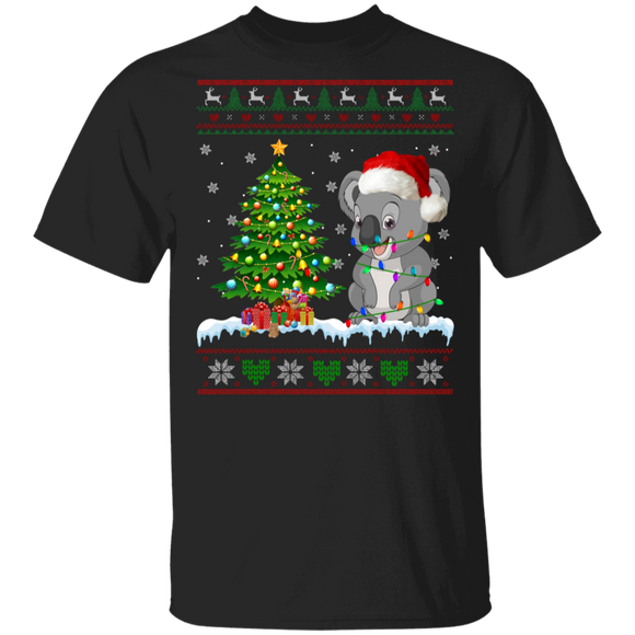 Christmas Koala Shirt Santa Koala Bear Ugly Funny Christmas Sweater Santa Koala Lover X-mas Tree Gifts T-Shirt - Macnystore