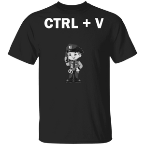 Funny Ctrl V Copy Paste Police Matching Coder Father And Son Police Policeman Father's Day Shirt T-Shirt - Macnystore