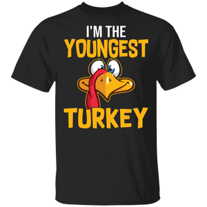 Thanksgiving Turkey Shirt The Youngest Turkey Funny Thanksgiving Turkey Lover Matching Family Group Gifts T-Shirt - Macnystore