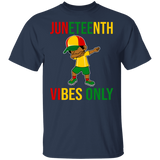 Juneteenth Black Shirt Juneteenth Vibes Only Cool Dabbing African Boys Kids Melanin Proud Youth T-Shirt - Macnystore