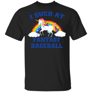 I Suck At Fantasy Baseball Funny Magical Unicorn T-Shirt - Macnystore