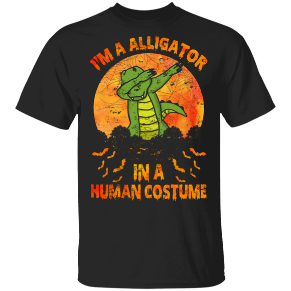 I'm A Alligator In A Human Costume Funny Alligator  Lover Halloween Gifts T-Shirt - Macnystore