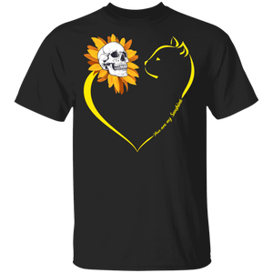 You Are My Sunshine Cool Heart Sunflower Skull And Cat Shirt Matching Cat Lover Owner Fans Gifts T-Shirt - Macnystore