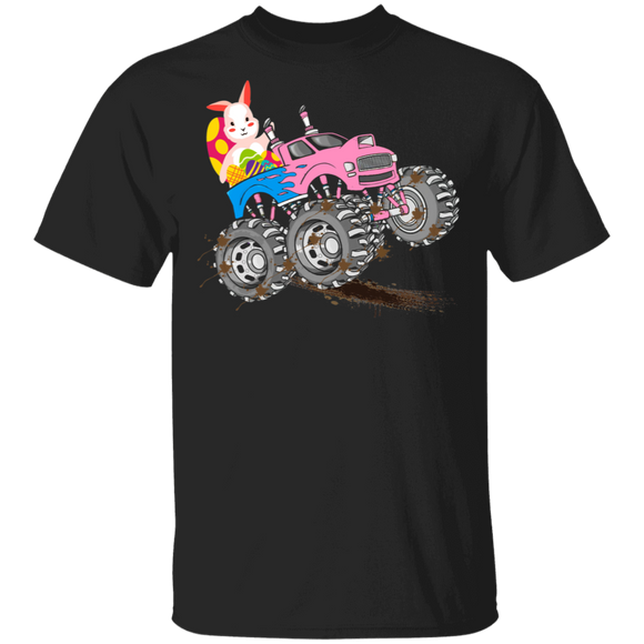 Bunny Riding Monster Truck Easter Eggs Funny Easter Biker Gifts T-Shirt - Macnystore