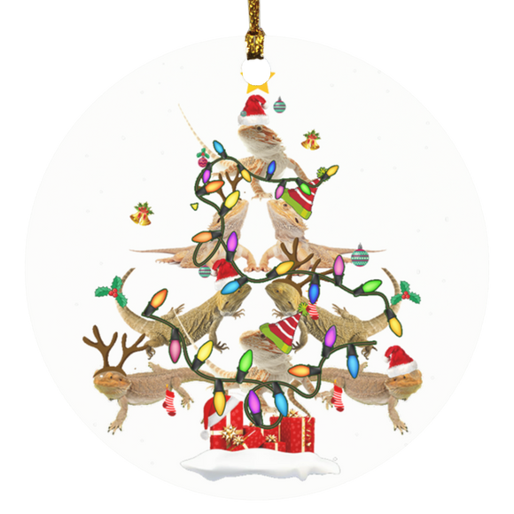 Bearded Dragon Christmas Tree smart object SUBORNC Circle Ornament - Macnystore