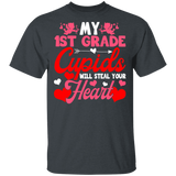 My 1st Grade Cupids Will Steal Your Hearts Teacher Elementary Teacher Funny Teacher Husband Wife Fiance Fiancee Mom Dad Couple Valentine T-Shirt - Macnystore