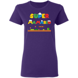 Super Mamario Funny Gamer Nerd Mushroom Ladies T-Shirt - Macnystore
