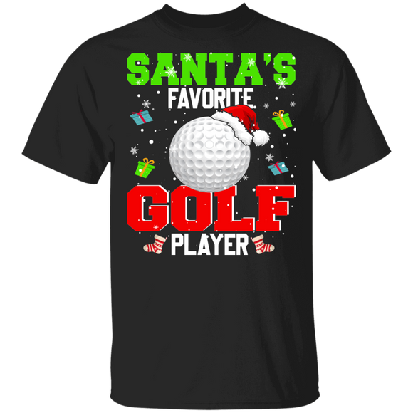 Christmas Santa Shirt Santa's Favorite Golf Player Funny Christmas Santa Golf Team Player Lover Gifts T-Shirt - Macnystore