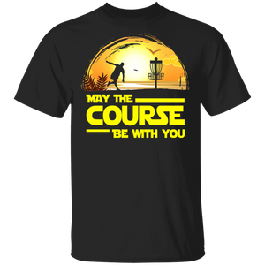 May The Course Be With You Silhouette Disc Golf Player Lover Gifts T-Shirt - Macnystore
