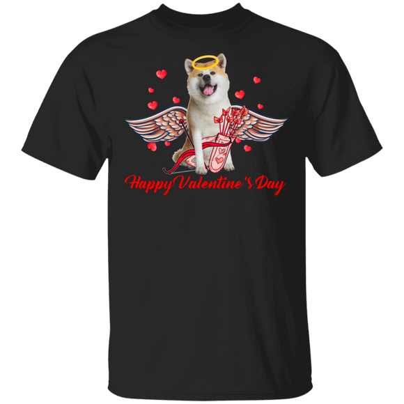 Happy Valentine's Day Cupid Shiba Inu Dog Pet Lover Matching Shirts For Couples Boys Girls Women Personalized Valentine Gifts T-Shirt - Macnystore