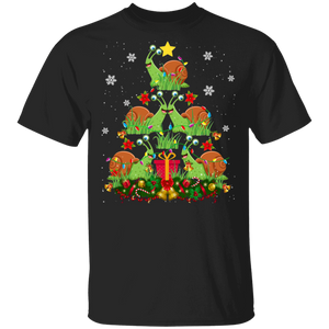 Christmas Tree Shirt Snail Christmas Tree Cute X-mas Tree Snail Lover Gifts Christmas T-Shirt - Macnystore