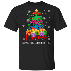 Christmas Tree Shirt Crocin Around The Christmas Tree Funny Christmas Tree Crocs Lover Gifts T-Shirt - Macnystore