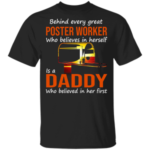 Behind Every Great Postal Worker Is A Daddy Sunset Mailbox Father's Day Gifts T-Shirt - Macnystore