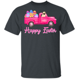 Pug Riding Truck Funny Rabbit Bunny Eggs Easter Day Matching Shirt For Kids Men Women Pug Dog Pet Lover Gifts T-Shirt - Macnystore