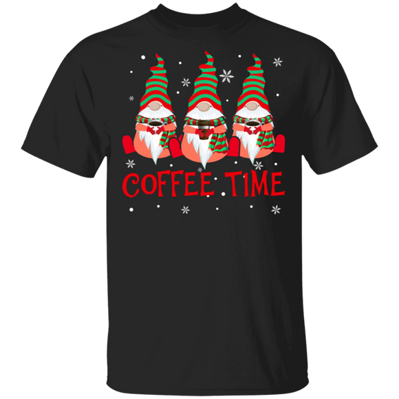 Christmas Gnomes Shirt Coffee Time Cute Christmas Gnomes Coffee Lover Gifts Christmas T-Shirt - Macnystore