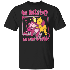 In October We Wear Pink Cartoon Movies Breast Cancer Awareness Gifts T-Shirt - Macnystore