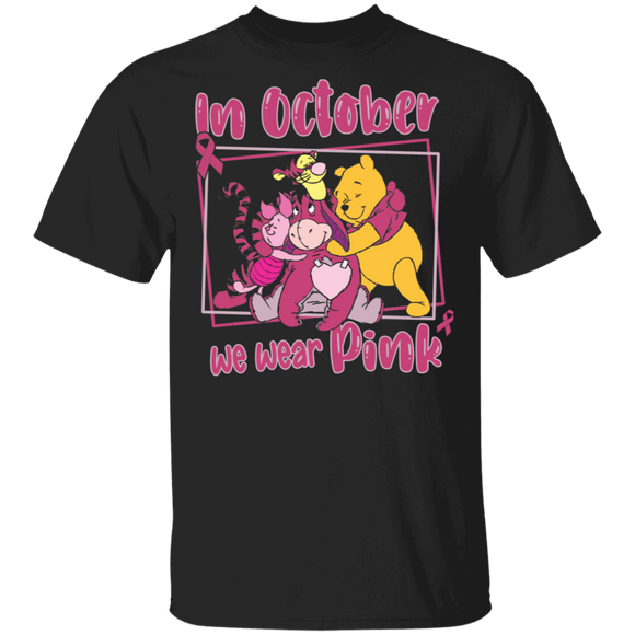In October We Wear Pink Cartoon Movies Breast Cancer Awareness Gifts T-Shirt - Macnystore