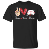 Peace Love Nurse Cute Nurse Hat Stethoscope Shirt Matching Nurse Doctor Medical Gifts T-Shirt - Macnystore
