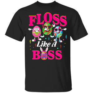 Floss Like A Boss Dabbing Easter Eggs Funny Rabbit Bunny Eggs Easter Day Matching Shirt For Kids Women Dancer Gifts Youth T-Shirt - Macnystore