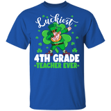 Luckiest 4th Grade Ever St Patrick's Day Leprechaun Gifts T-Shirt - Macnystore