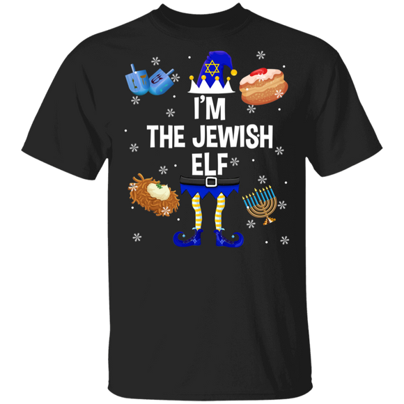 Hanukkah Elf Shirt I'm The Jewish Elf Funny Hanukkah Elf Lover Matching Family Group Pajama Gifts T-Shirt - Macnystore