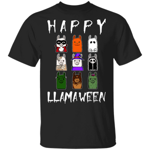 Halloween Shirt Happy Llamaween Cool Llama Lover Gifts Halloween T-Shirt - Macnystore