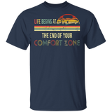Vintage Evolution Life Begins At The End Of Your Comfort Zone Parachute Man Pilot Gifts T-Shirt - Macnystore